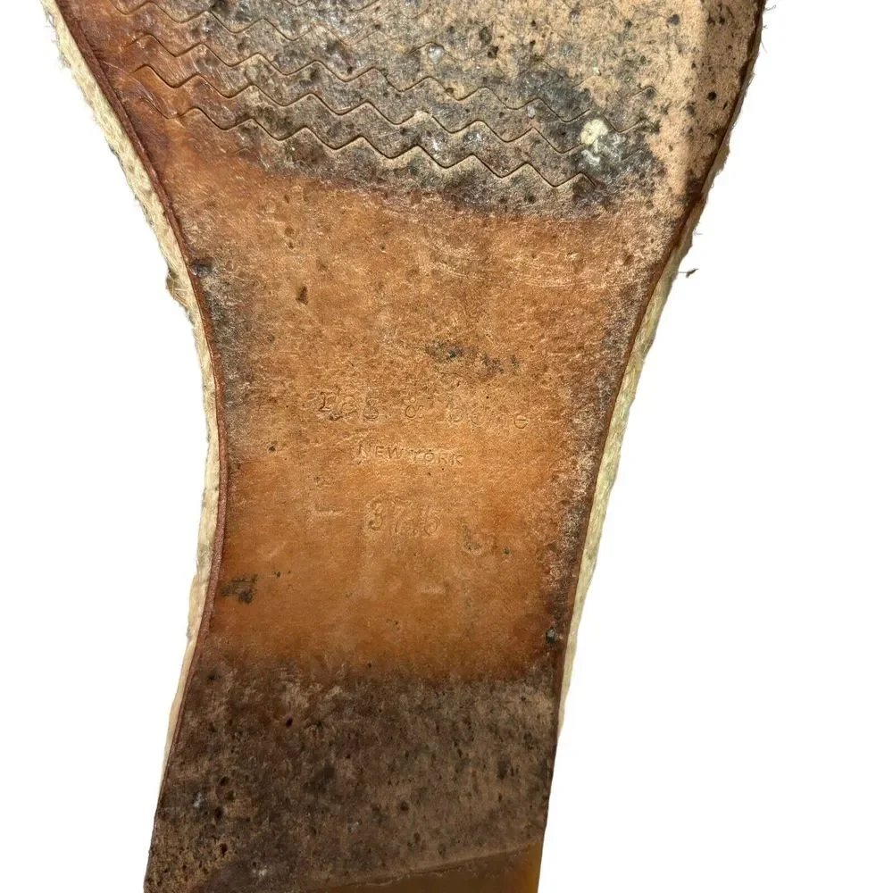 Rag & Bone Sayre Leather Espadrille Wedge black Sandals Wedge Size‎ 37.5 7.5